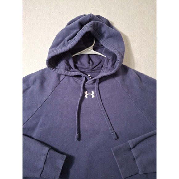 Under Armour Hoodie Mens Large Blue Pullover Sweatshirt Long Sleeve - Picture 3 of 7